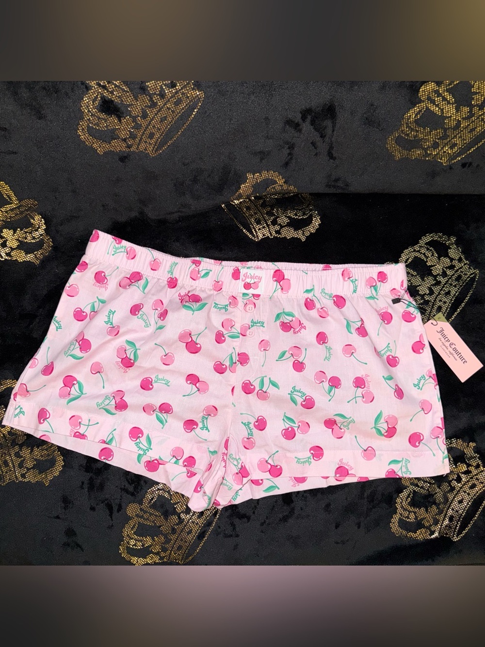 NWT Juicy Couture Cherry Pajama Shorts Size XL